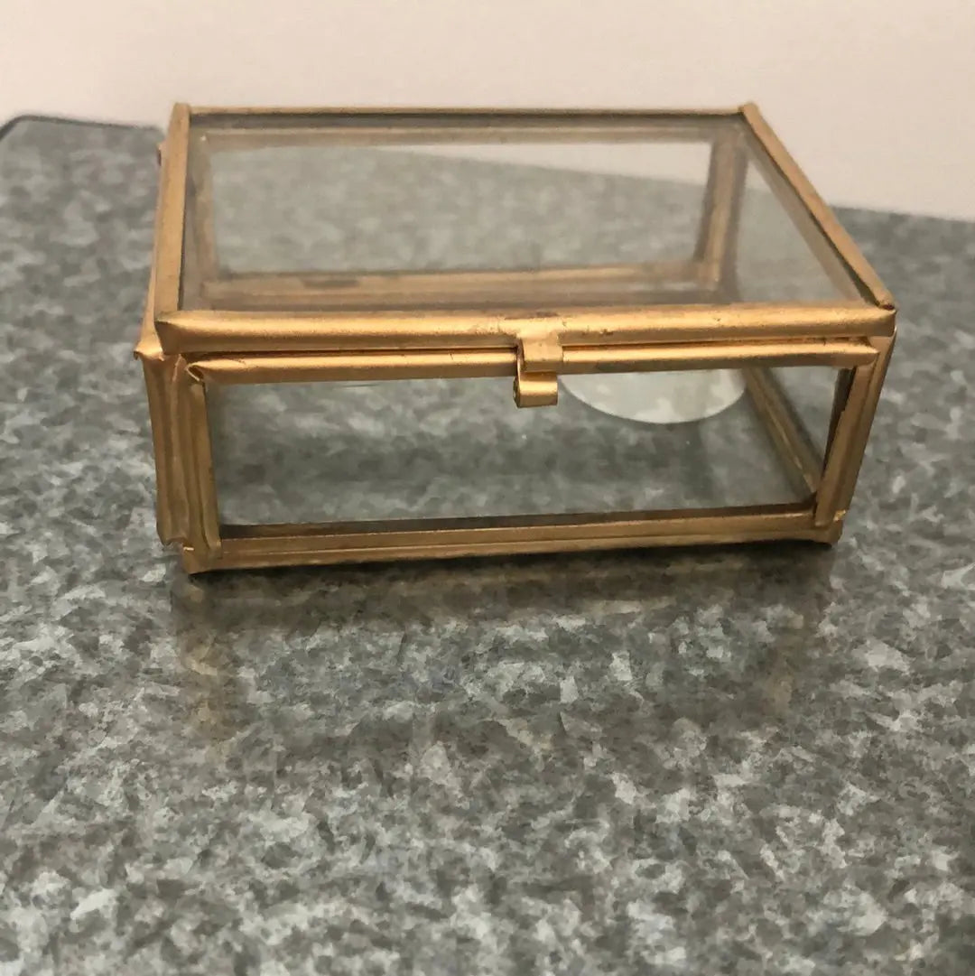 Petite boîte en verre et métal doré - Maison Bloom Concept