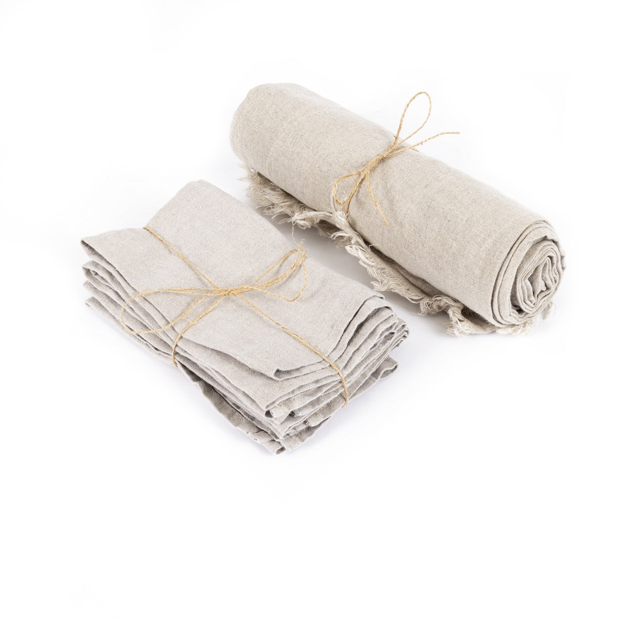 Serviettes de table en lin beige - Set de 4Maison Bloom Concept