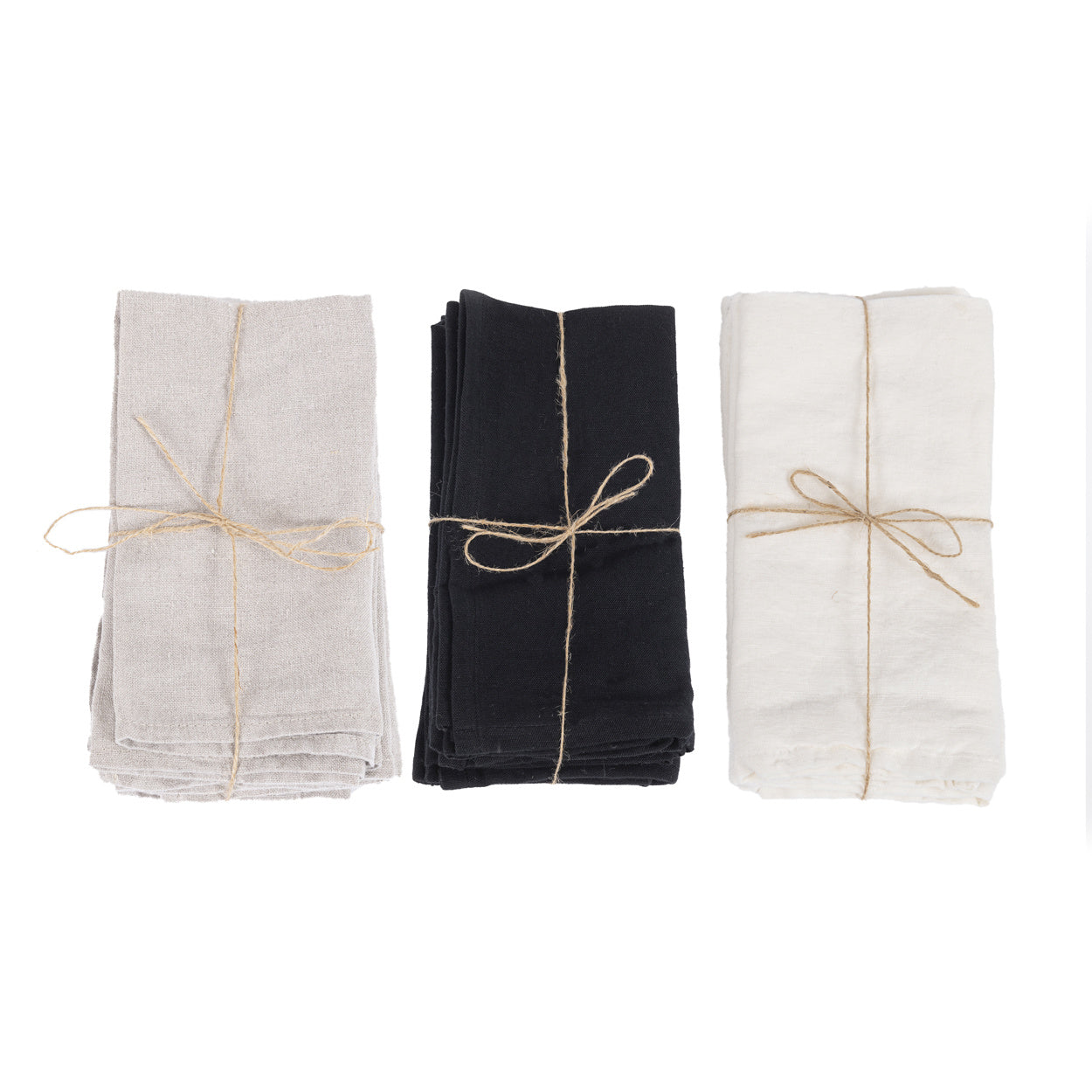 Serviettes de table en lin beige - Set de 4Maison Bloom Concept