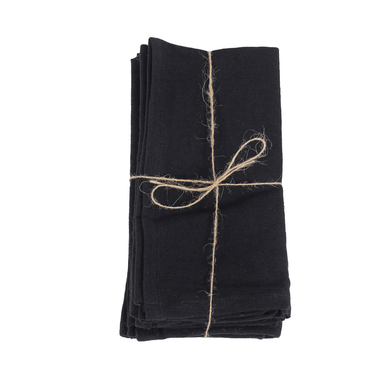 Serviettes de table noires en lin - Set de 4Maison Bloom Concept
