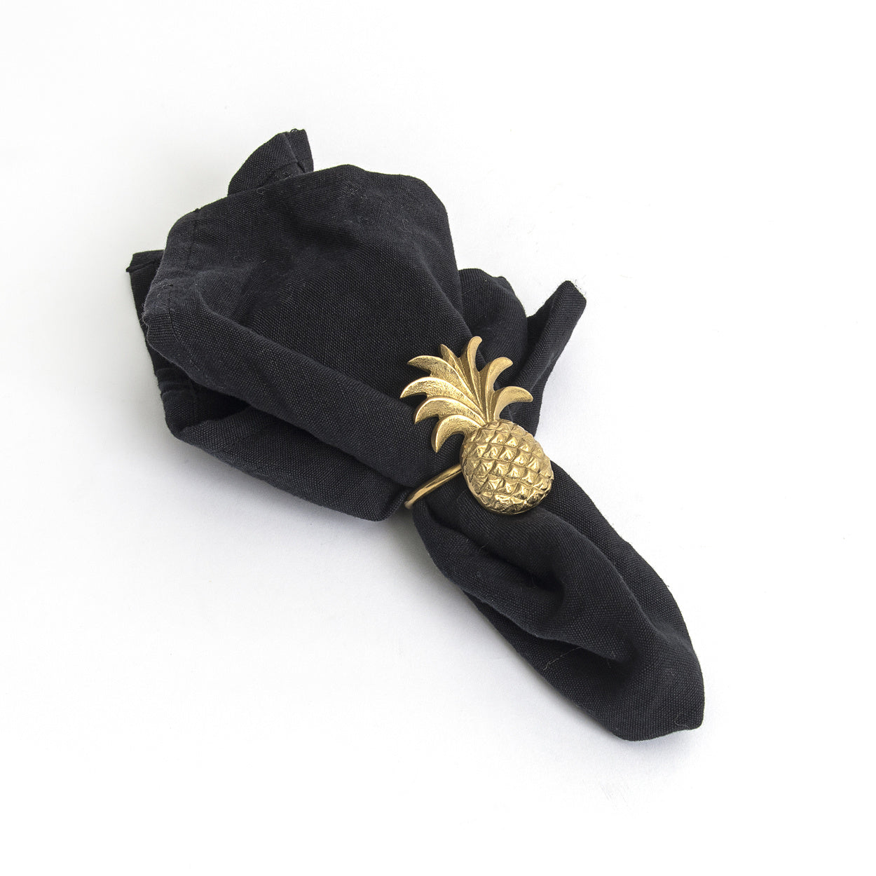Serviettes de table noires en lin - Set de 4Maison Bloom Concept