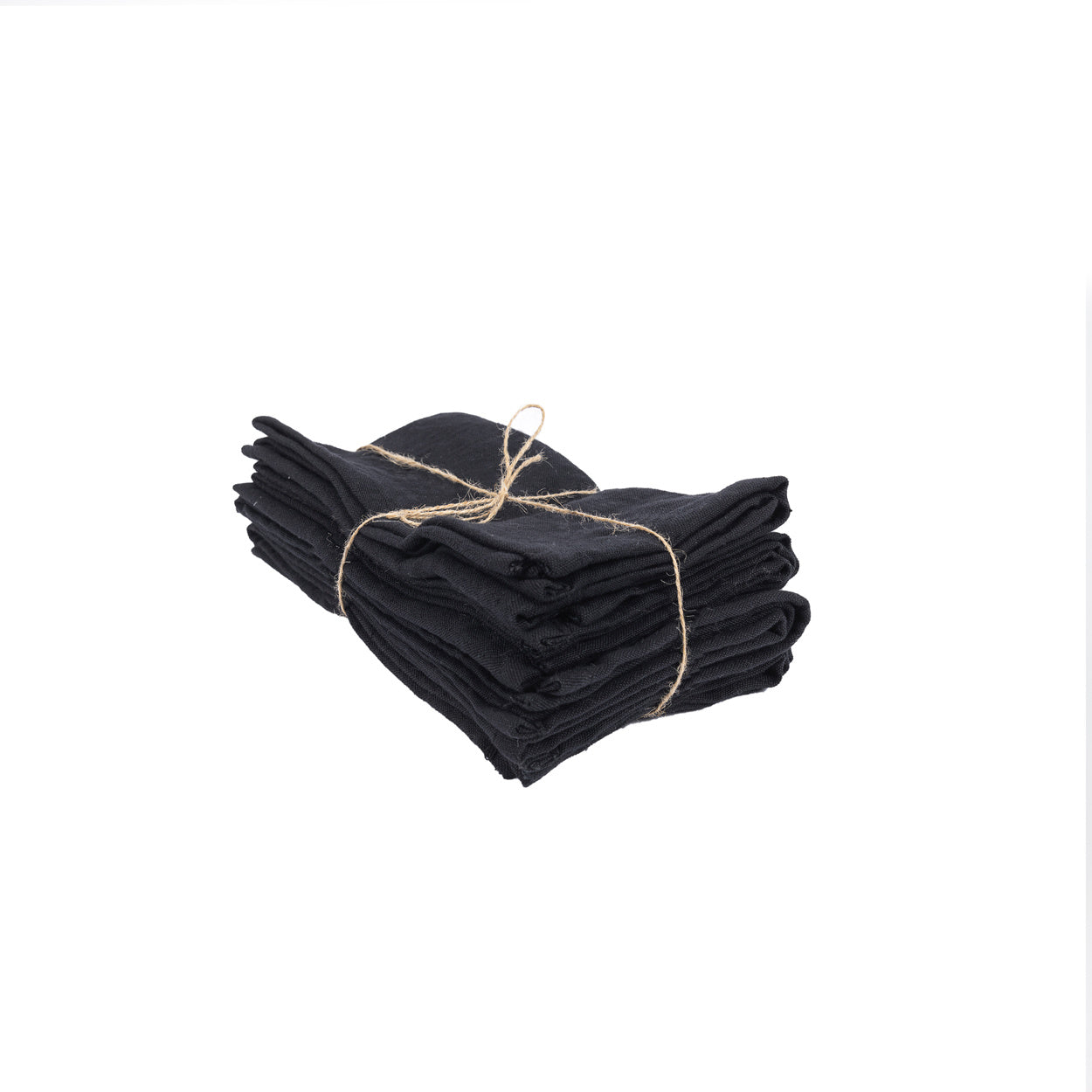 Serviettes de table noires en lin - Set de 4Maison Bloom Concept