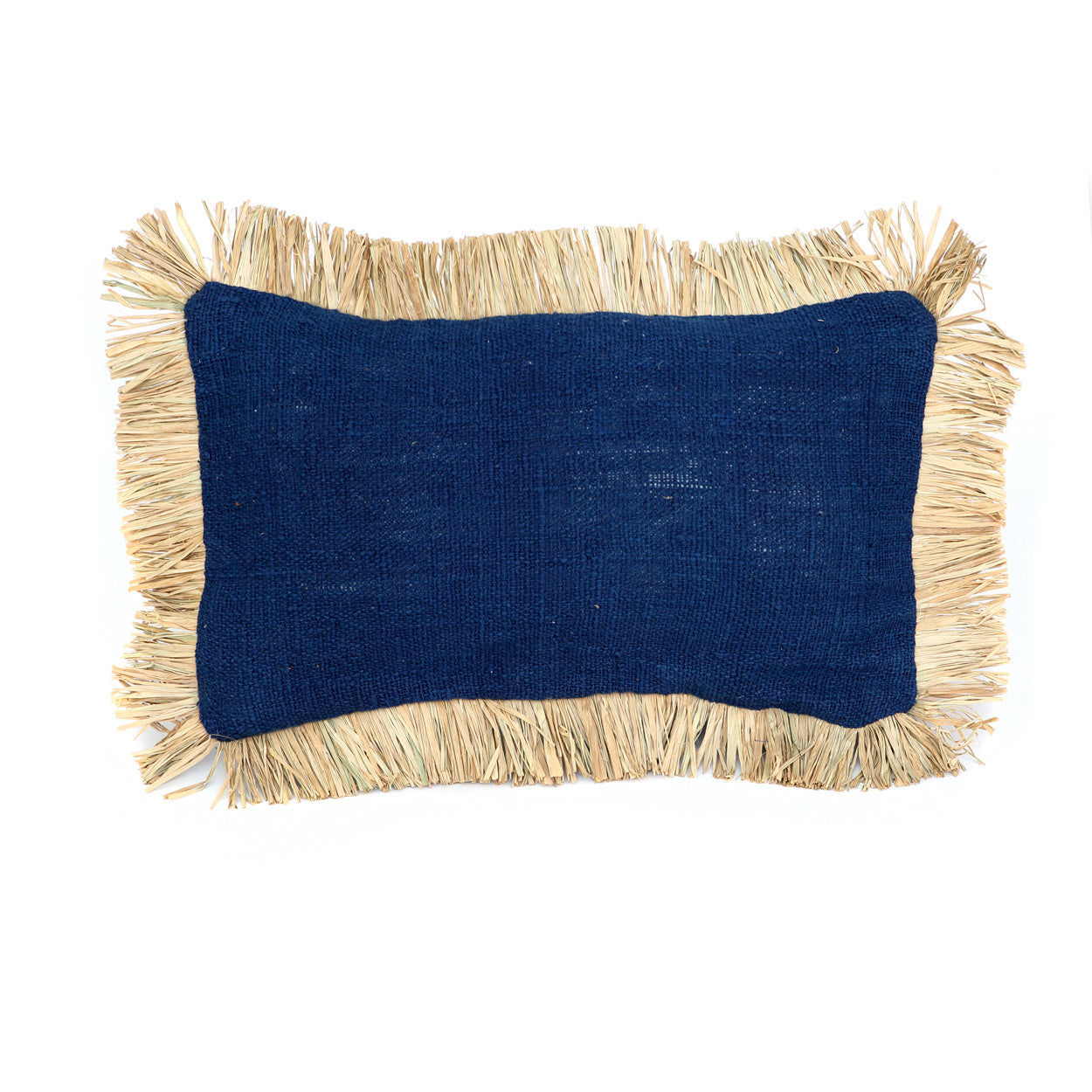 Housse de coussin bleue à frange - SAINT-TROPEZMaison Bloom Concept