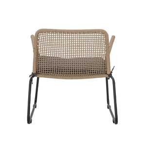 Fauteuil de jardin avec dossier marron clair