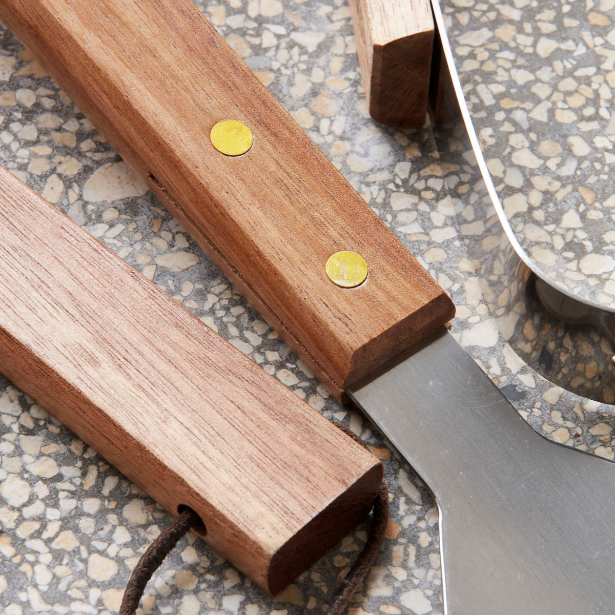 Outils de barbecue en acier et bois - Set de 3 - maison bloom concept