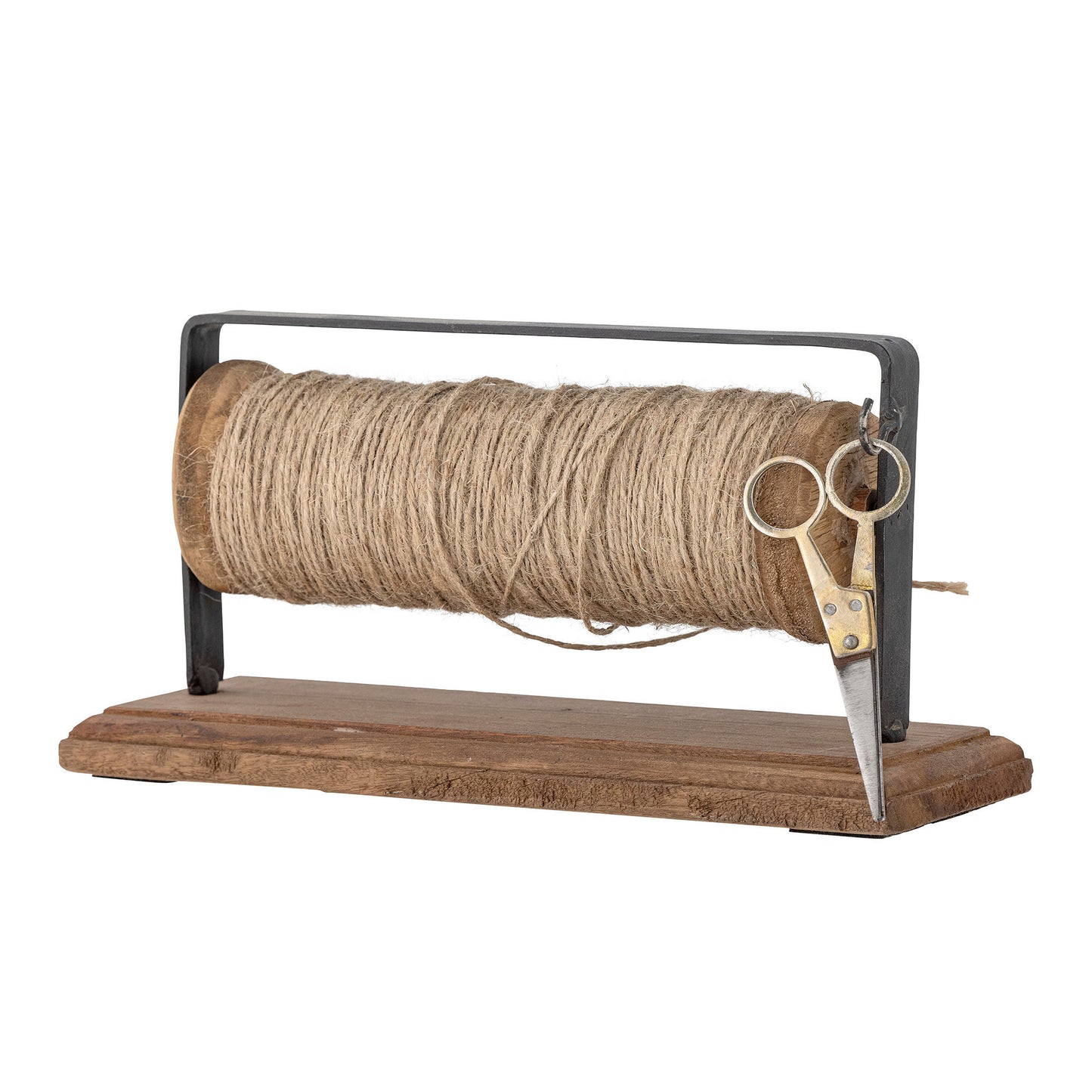 Bobine en bois de fil de jute et ciseaux, Marron, Bois de récupération - maison bloom concept